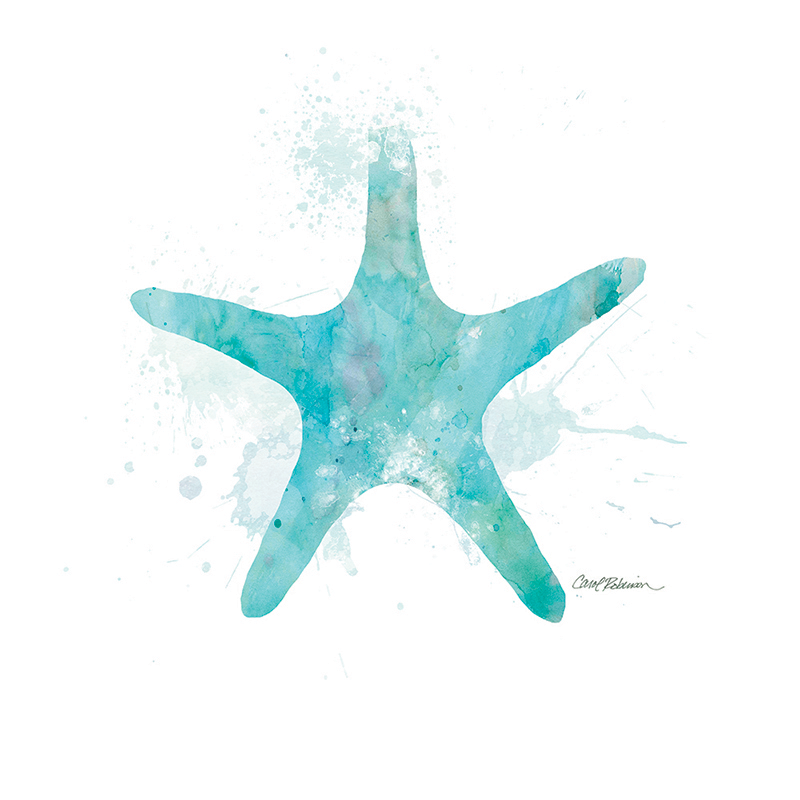 watercolor silhouette ~ starfish