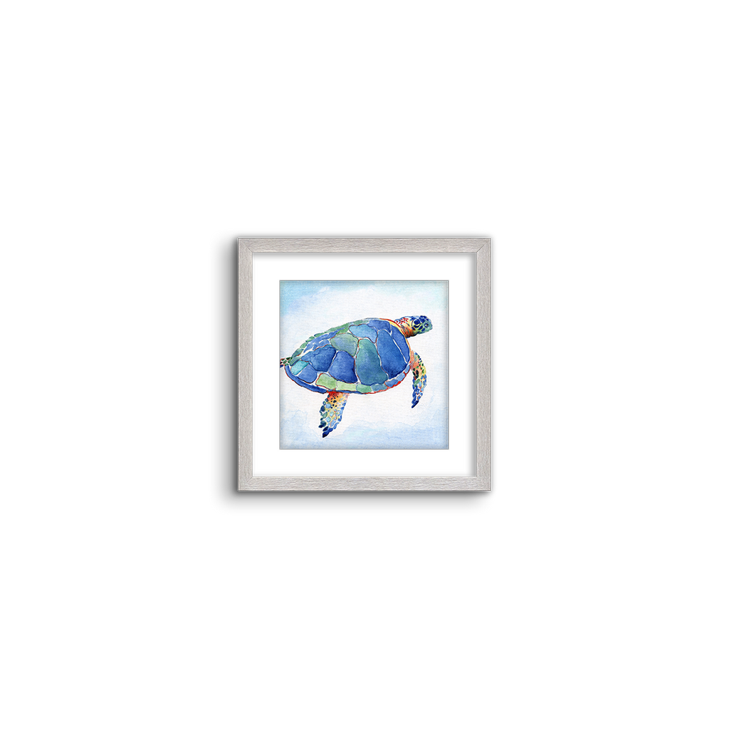 tropical watercolor ~ blue turtle 01