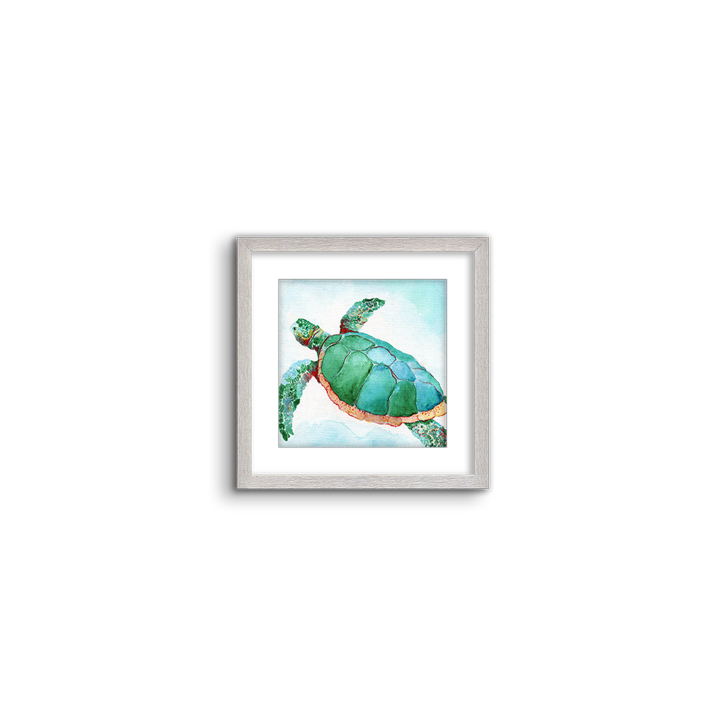 tropical watercolor ~ green turtle 02