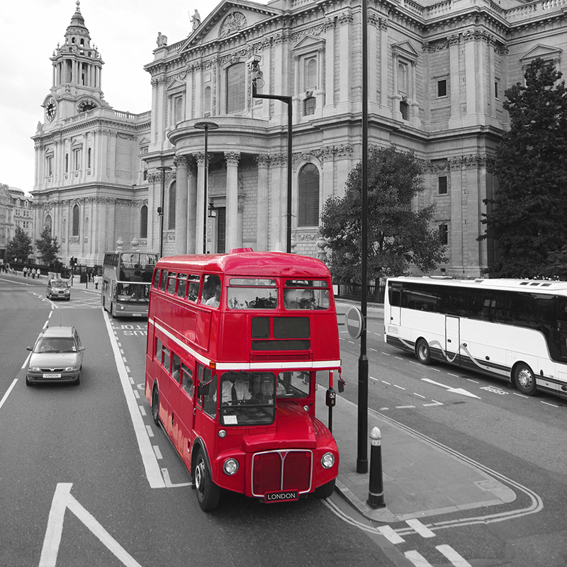 cityscape grey & red ~ st. paul's ~ london