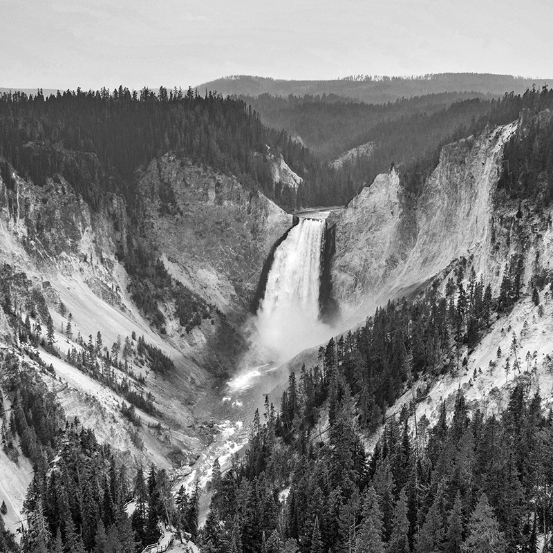 national parks ~ yellowstone falls ~ grey