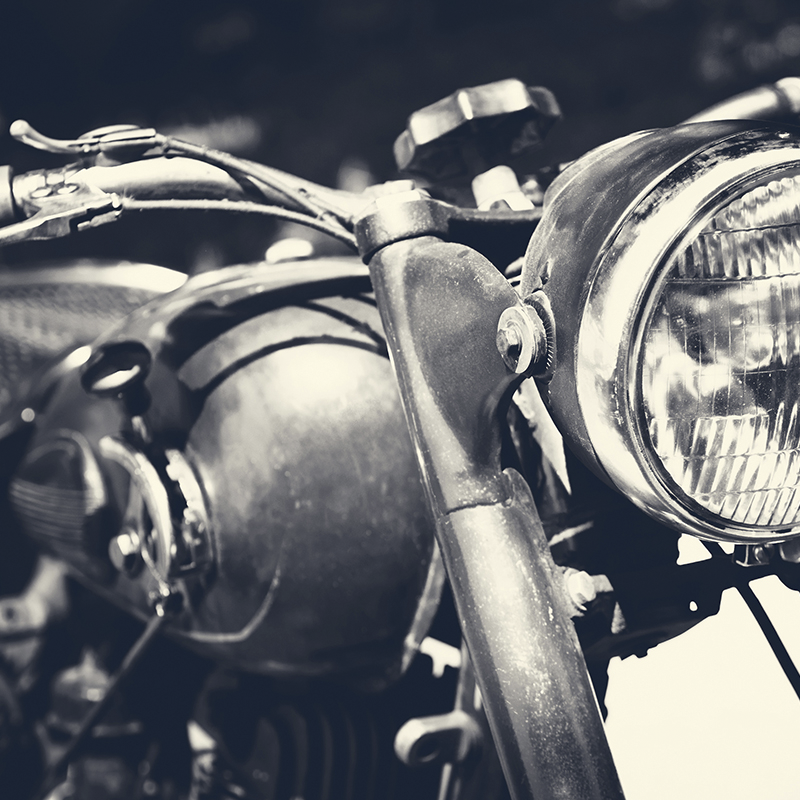 vintage motorcycle headlight